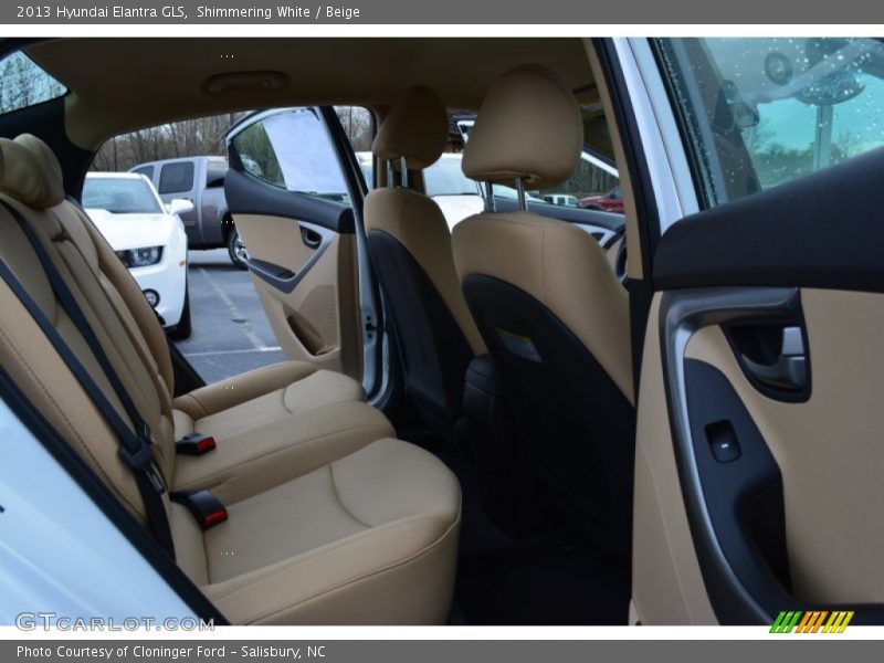 Shimmering White / Beige 2013 Hyundai Elantra GLS