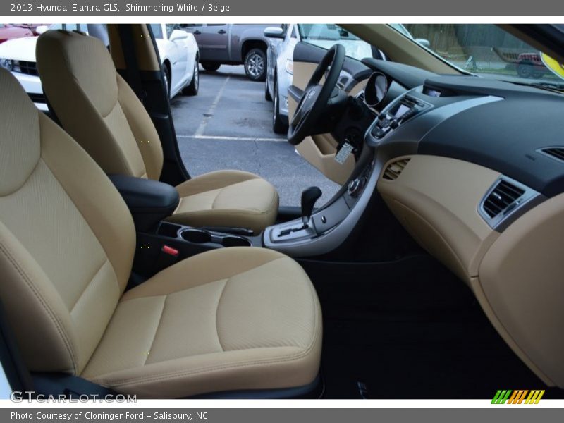 Shimmering White / Beige 2013 Hyundai Elantra GLS