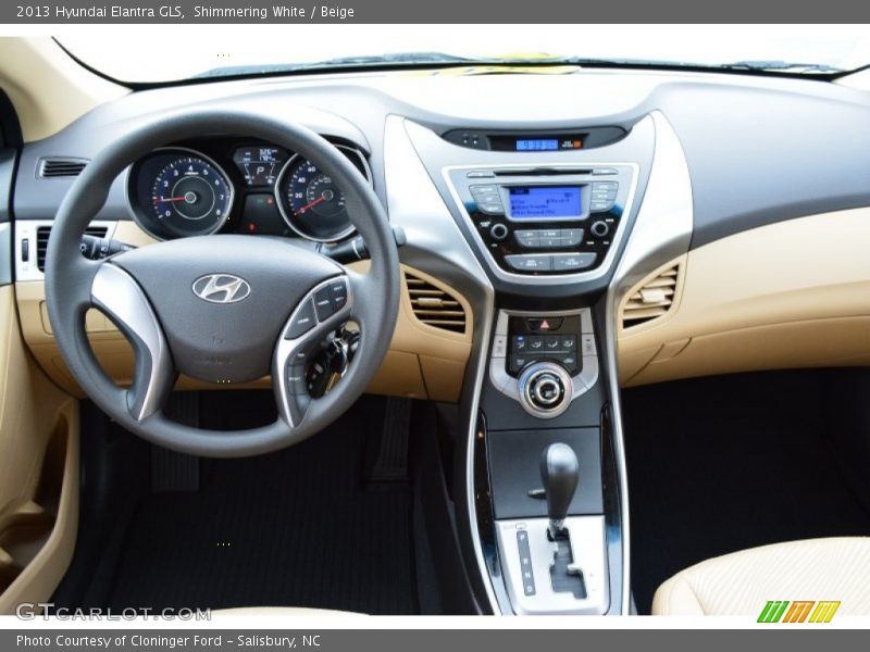 Shimmering White / Beige 2013 Hyundai Elantra GLS