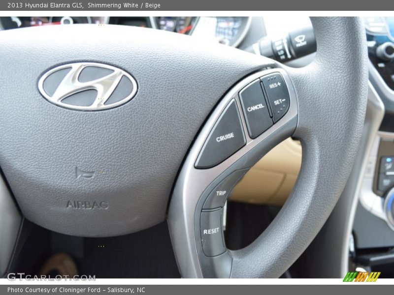 Shimmering White / Beige 2013 Hyundai Elantra GLS