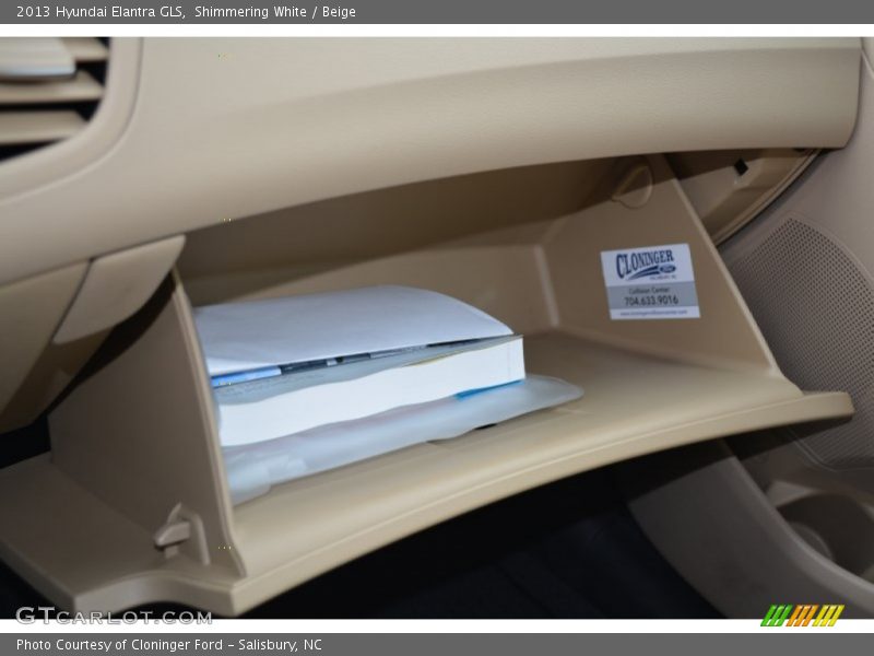Shimmering White / Beige 2013 Hyundai Elantra GLS