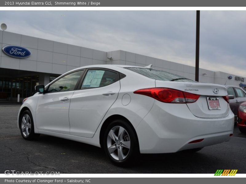 Shimmering White / Beige 2013 Hyundai Elantra GLS