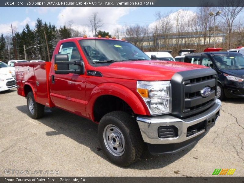 Front 3/4 View of 2014 F250 Super Duty XL Regular Cab 4x4 Utility Truck