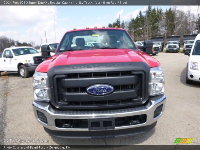 Vermillion Red / Steel 2014 Ford F250 Super Duty XL Regular Cab 4x4 Utility Truck