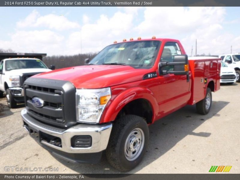 Vermillion Red / Steel 2014 Ford F250 Super Duty XL Regular Cab 4x4 Utility Truck