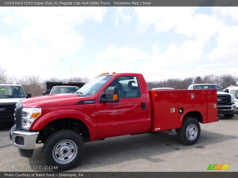 Vermillion Red / Steel 2014 Ford F250 Super Duty XL Regular Cab 4x4 Utility Truck