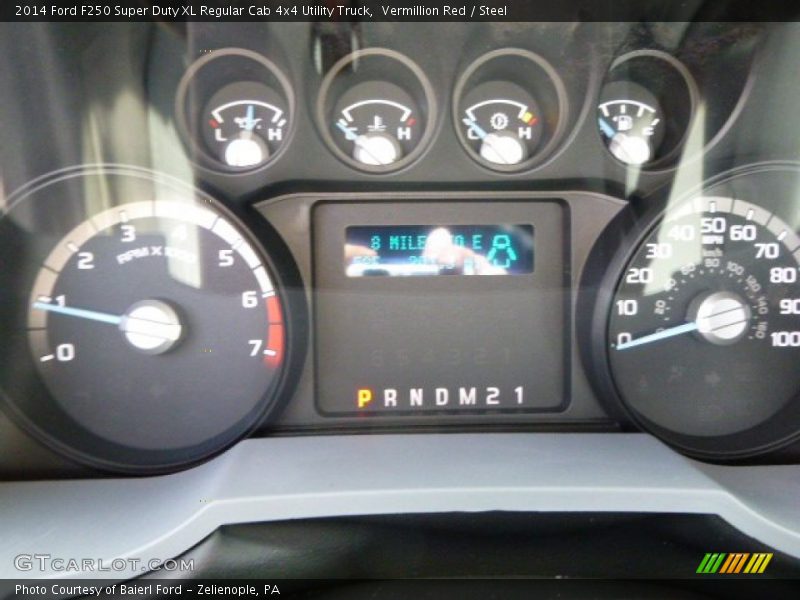 Vermillion Red / Steel 2014 Ford F250 Super Duty XL Regular Cab 4x4 Utility Truck