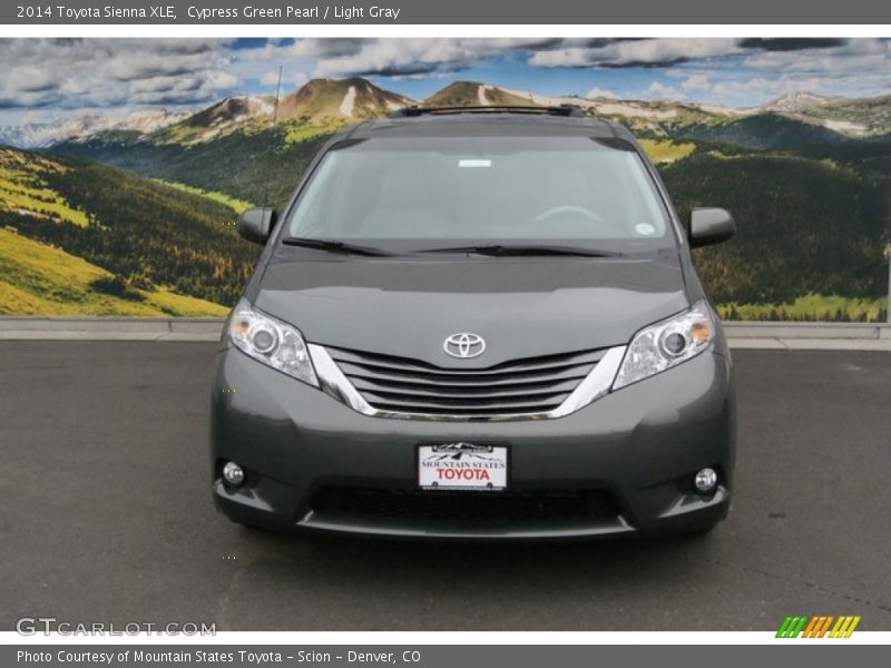 Cypress Green Pearl / Light Gray 2014 Toyota Sienna XLE