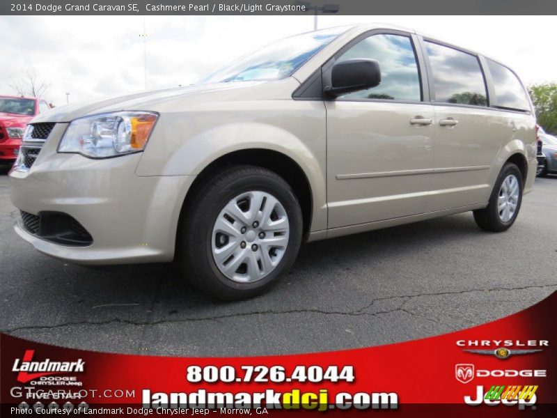 Cashmere Pearl / Black/Light Graystone 2014 Dodge Grand Caravan SE