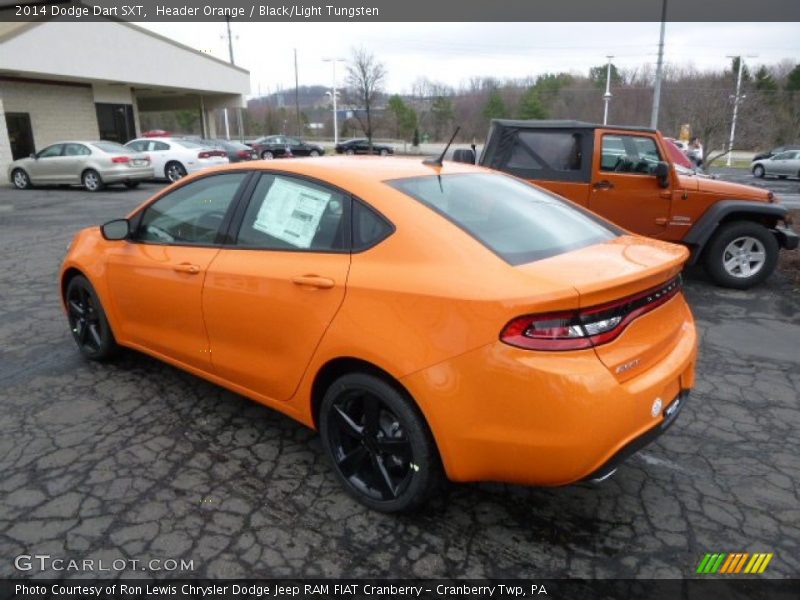 Header Orange / Black/Light Tungsten 2014 Dodge Dart SXT