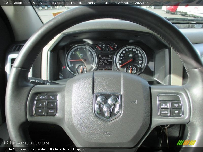 True Blue Pearl / Dark Slate Gray/Medium Graystone 2012 Dodge Ram 1500 SLT Crew Cab 4x4