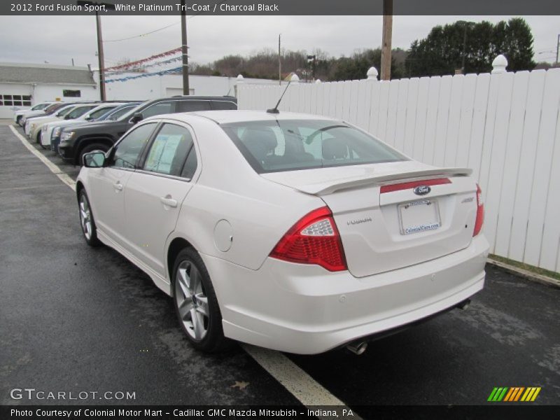 White Platinum Tri-Coat / Charcoal Black 2012 Ford Fusion Sport