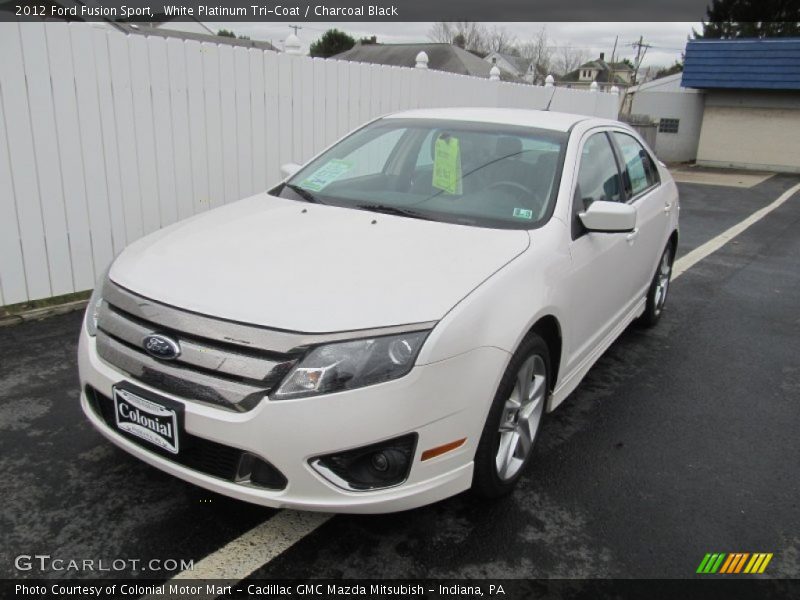 White Platinum Tri-Coat / Charcoal Black 2012 Ford Fusion Sport