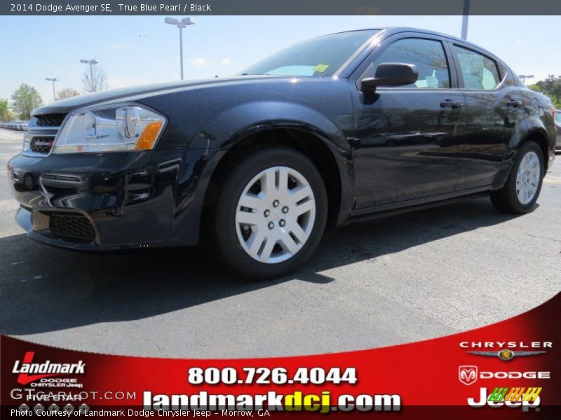 True Blue Pearl / Black 2014 Dodge Avenger SE