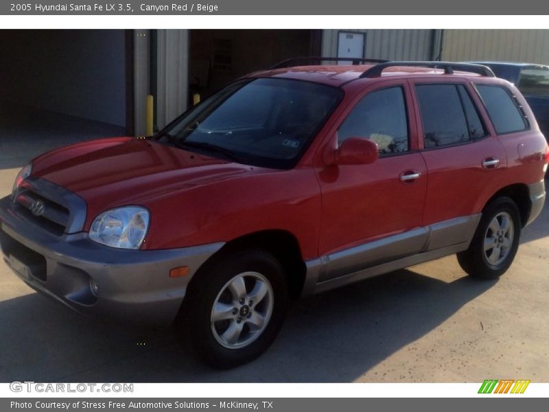 Canyon Red / Beige 2005 Hyundai Santa Fe LX 3.5