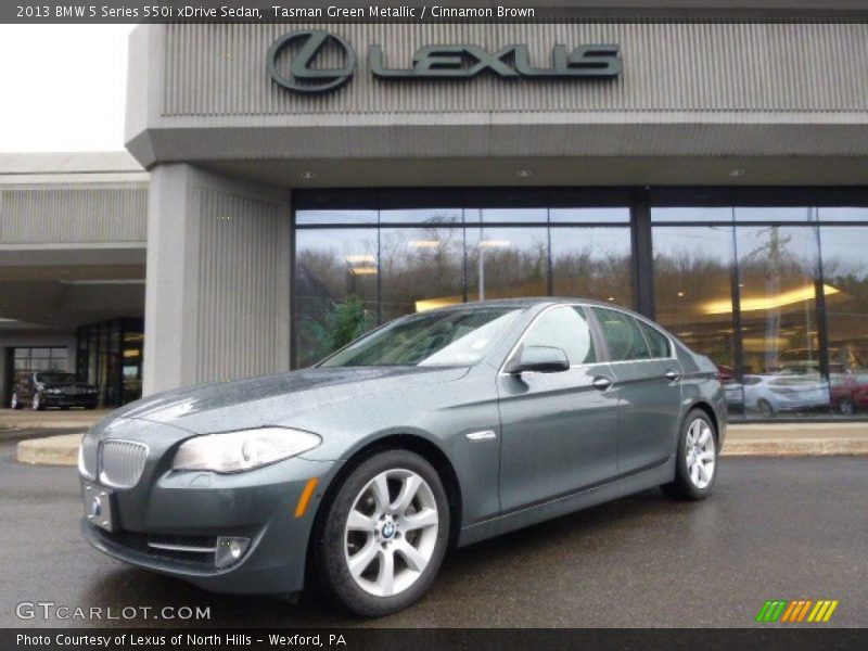 Tasman Green Metallic / Cinnamon Brown 2013 BMW 5 Series 550i xDrive Sedan