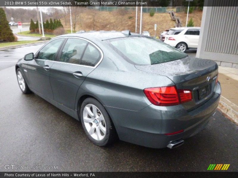 Tasman Green Metallic / Cinnamon Brown 2013 BMW 5 Series 550i xDrive Sedan