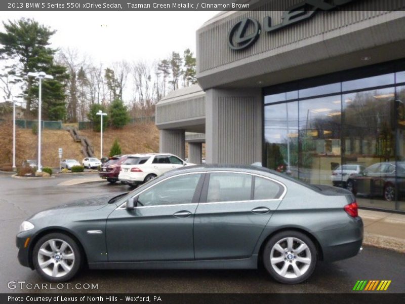 Tasman Green Metallic / Cinnamon Brown 2013 BMW 5 Series 550i xDrive Sedan