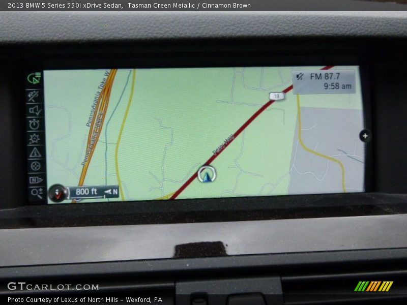 Tasman Green Metallic / Cinnamon Brown 2013 BMW 5 Series 550i xDrive Sedan