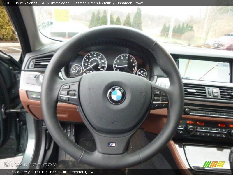 Tasman Green Metallic / Cinnamon Brown 2013 BMW 5 Series 550i xDrive Sedan