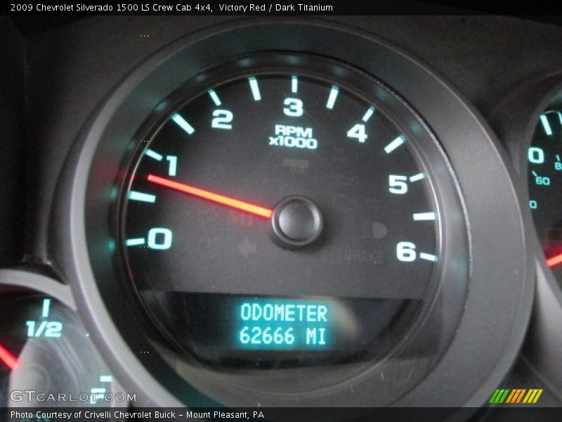 Victory Red / Dark Titanium 2009 Chevrolet Silverado 1500 LS Crew Cab 4x4