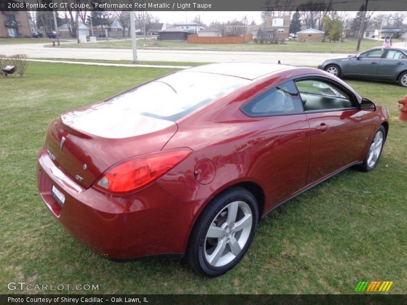 Performance Red Metallic / Light Taupe 2008 Pontiac G6 GT Coupe