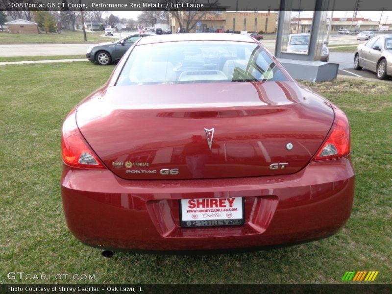 Performance Red Metallic / Light Taupe 2008 Pontiac G6 GT Coupe