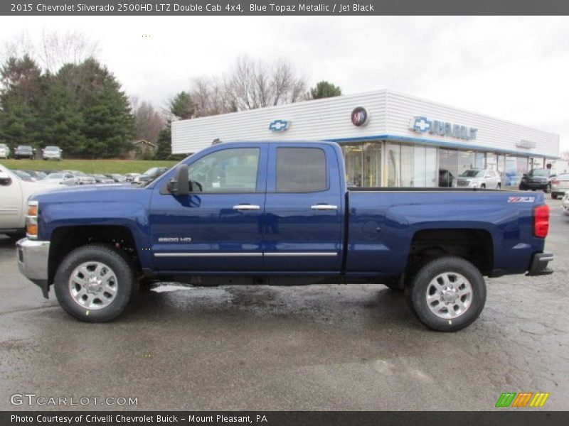 Blue Topaz Metallic / Jet Black 2015 Chevrolet Silverado 2500HD LTZ Double Cab 4x4
