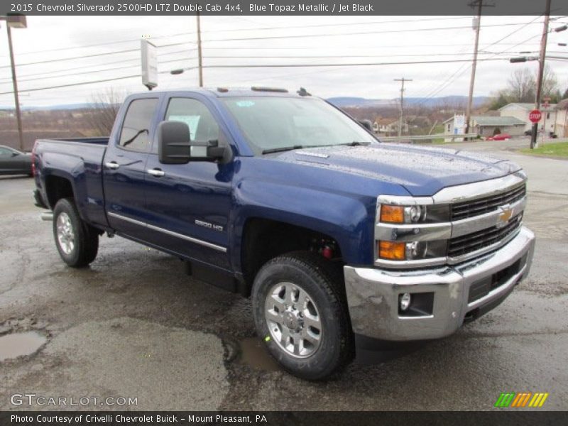 Blue Topaz Metallic / Jet Black 2015 Chevrolet Silverado 2500HD LTZ Double Cab 4x4