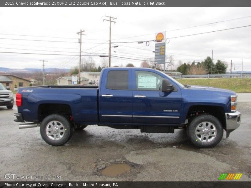 Blue Topaz Metallic / Jet Black 2015 Chevrolet Silverado 2500HD LTZ Double Cab 4x4
