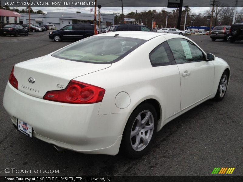 Ivory Pearl / Wheat Beige 2007 Infiniti G 35 Coupe