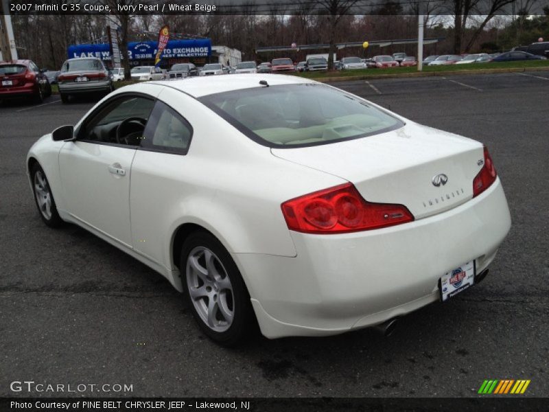 Ivory Pearl / Wheat Beige 2007 Infiniti G 35 Coupe