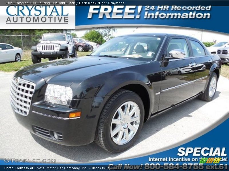 Brilliant Black / Dark Khaki/Light Graystone 2009 Chrysler 300 Touring