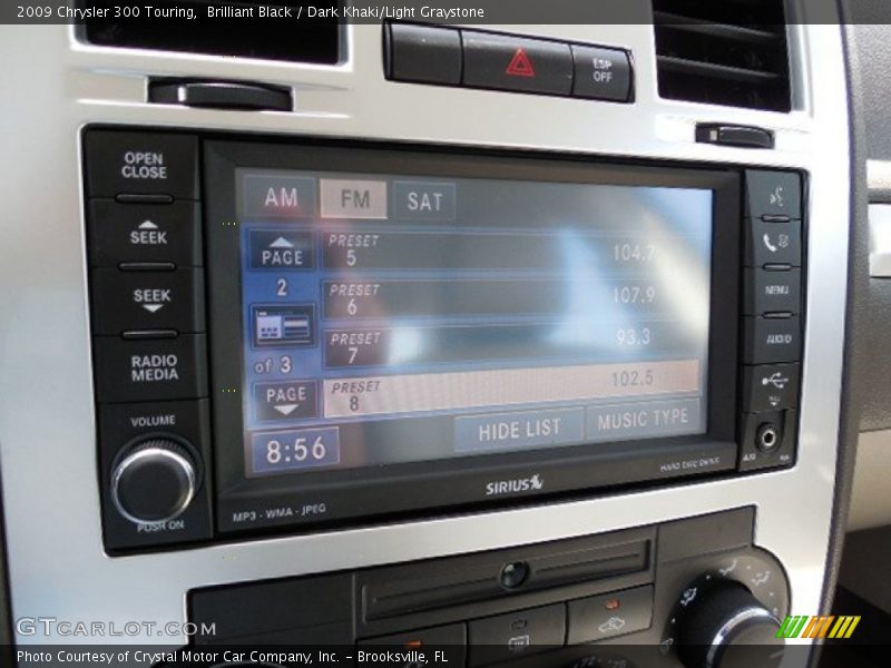 Brilliant Black / Dark Khaki/Light Graystone 2009 Chrysler 300 Touring