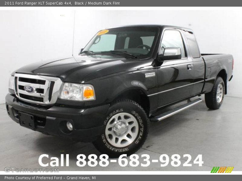 Black / Medium Dark Flint 2011 Ford Ranger XLT SuperCab 4x4