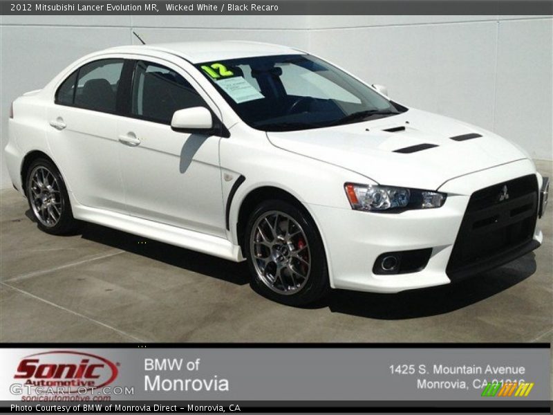 Wicked White / Black Recaro 2012 Mitsubishi Lancer Evolution MR