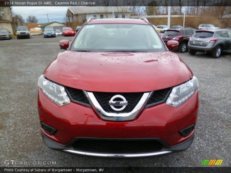 Cayenne Red / Charcoal 2014 Nissan Rogue SV AWD