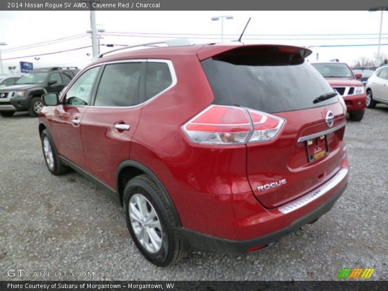 Cayenne Red / Charcoal 2014 Nissan Rogue SV AWD