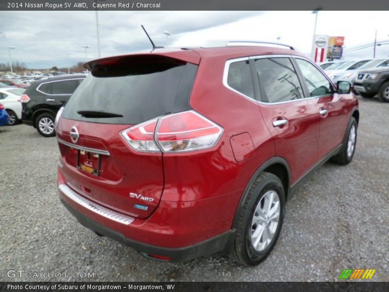 Cayenne Red / Charcoal 2014 Nissan Rogue SV AWD