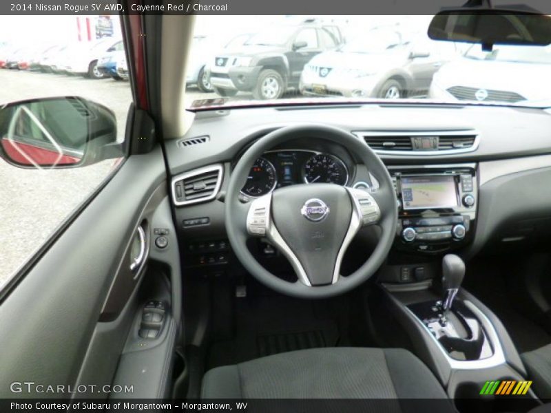 Cayenne Red / Charcoal 2014 Nissan Rogue SV AWD