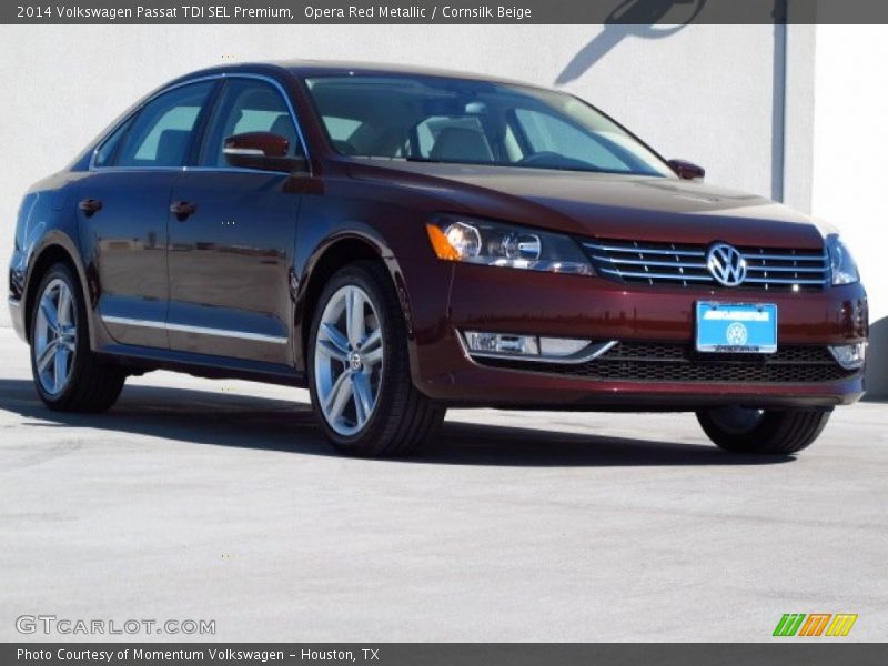 Opera Red Metallic / Cornsilk Beige 2014 Volkswagen Passat TDI SEL Premium