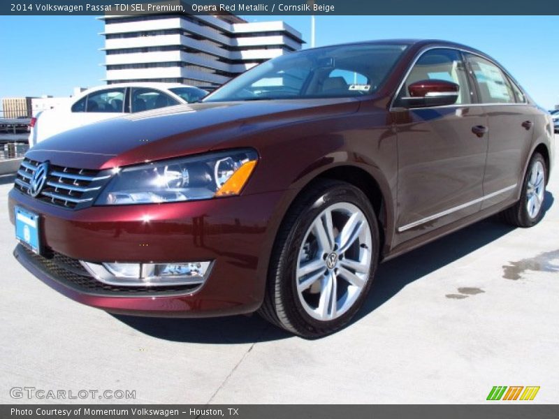Opera Red Metallic / Cornsilk Beige 2014 Volkswagen Passat TDI SEL Premium