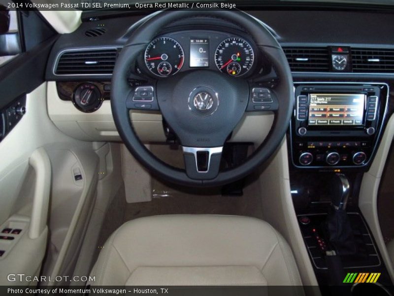 Opera Red Metallic / Cornsilk Beige 2014 Volkswagen Passat TDI SEL Premium