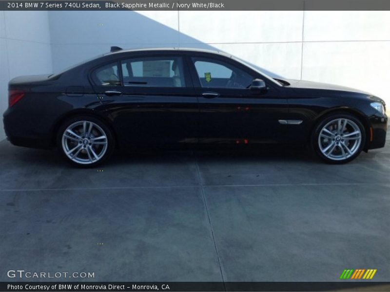 Black Sapphire Metallic / Ivory White/Black 2014 BMW 7 Series 740Li Sedan