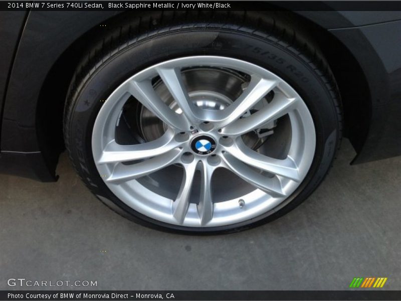 Black Sapphire Metallic / Ivory White/Black 2014 BMW 7 Series 740Li Sedan