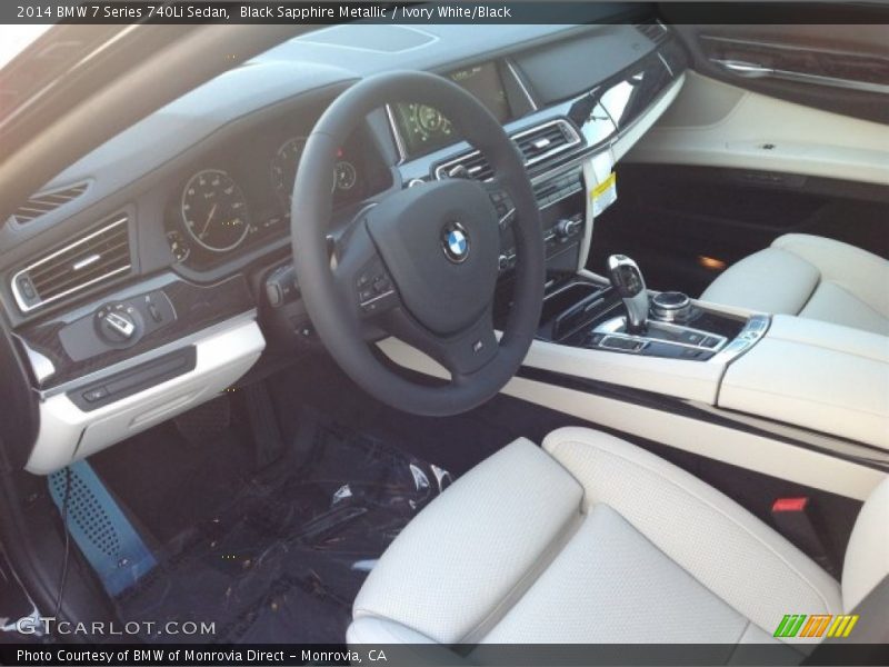 Black Sapphire Metallic / Ivory White/Black 2014 BMW 7 Series 740Li Sedan