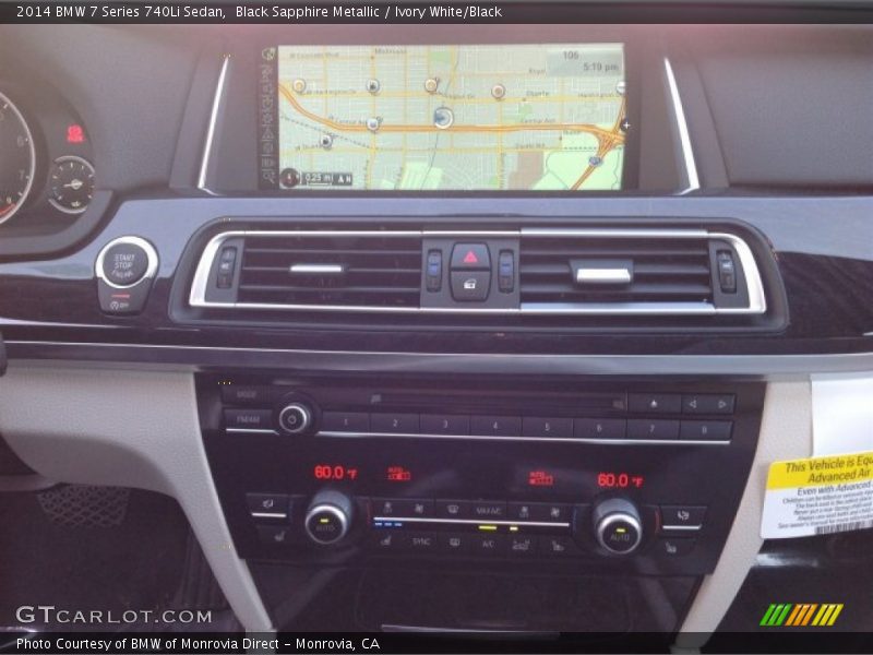 Black Sapphire Metallic / Ivory White/Black 2014 BMW 7 Series 740Li Sedan