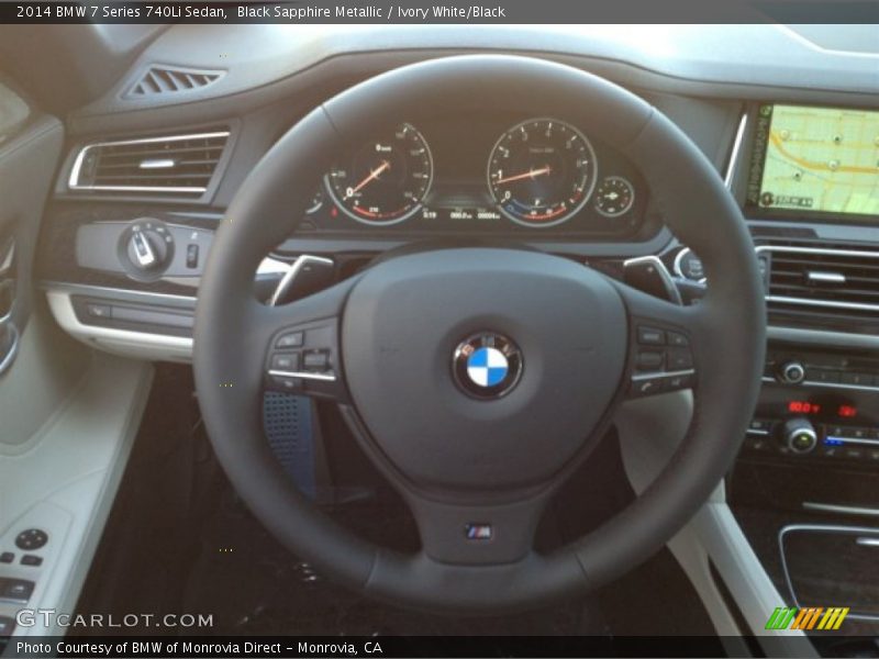 Black Sapphire Metallic / Ivory White/Black 2014 BMW 7 Series 740Li Sedan