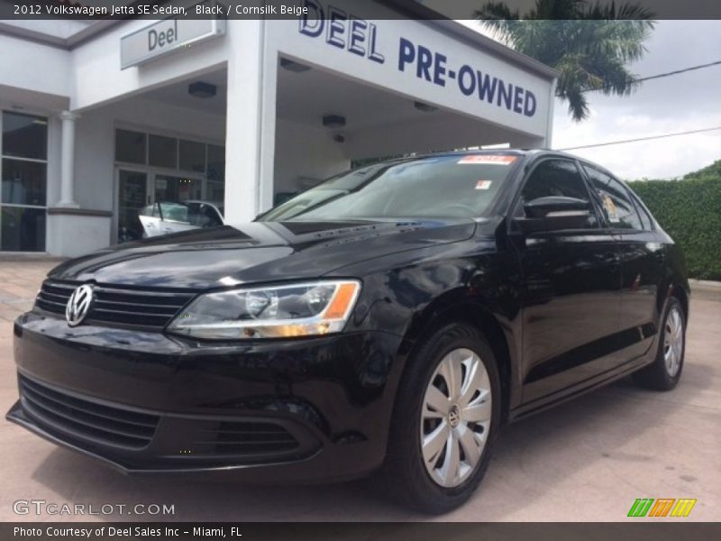Black / Cornsilk Beige 2012 Volkswagen Jetta SE Sedan