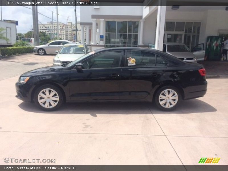 Black / Cornsilk Beige 2012 Volkswagen Jetta SE Sedan